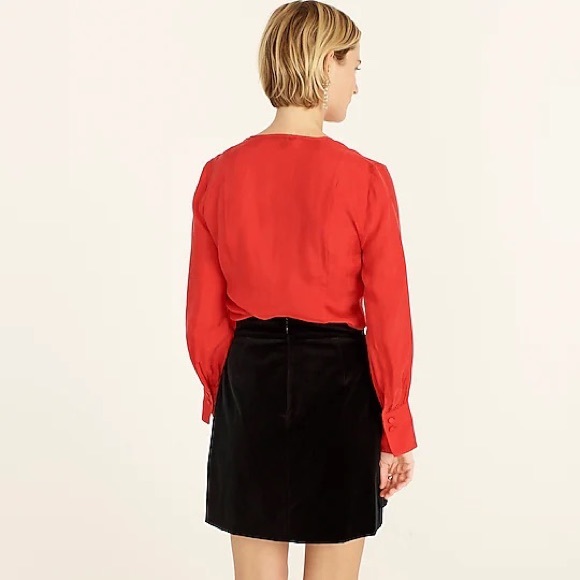 J.Crew eco cupro covered button top, size 8, red - Picture 4 of 5